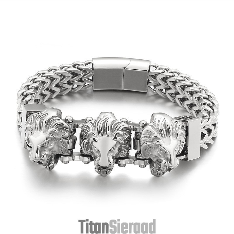 Bully Skull Wolf Head Lion Head Heren Titanium Armband Gemengde Partij