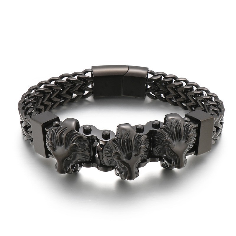 Bully Skull Wolf Head Lion Head Heren Titanium Armband Gemengde Partij
