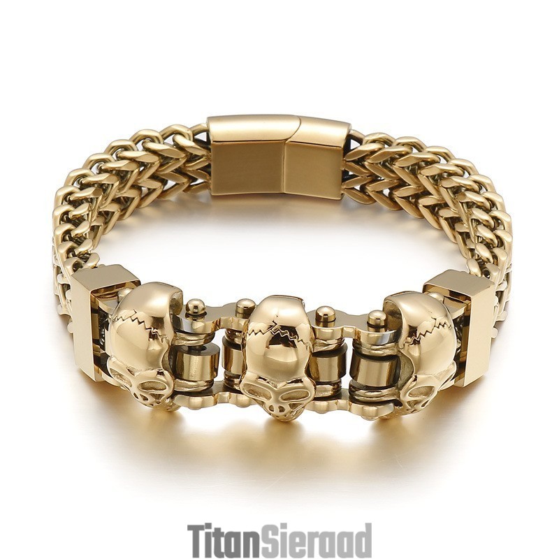 Schedel Heren Titanium Armband Schedel Heren Titanium Armband