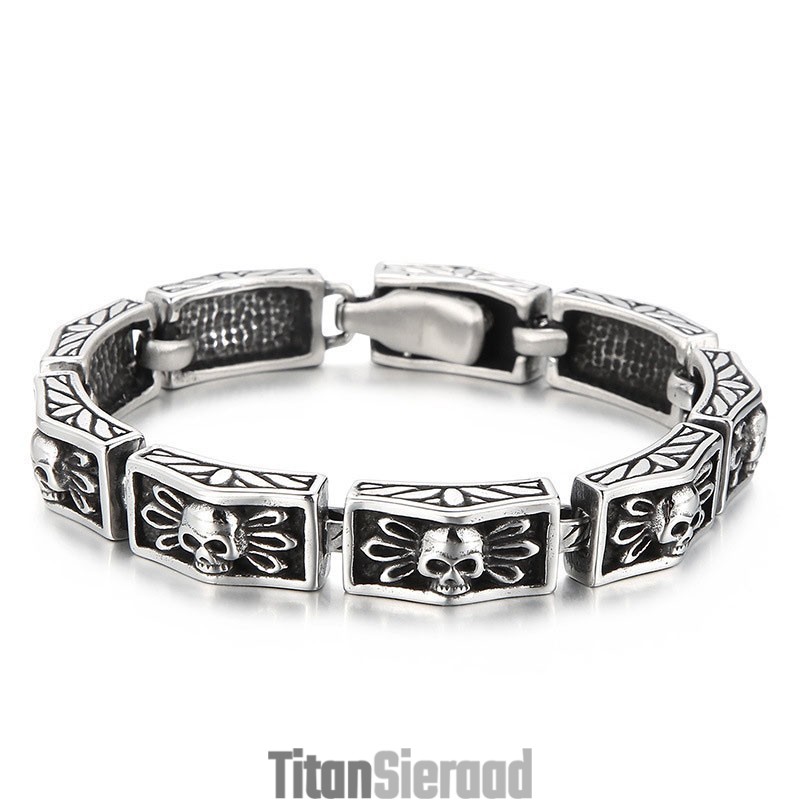 Gegoten Vintage Sieraden Trendy Chique Windkant Schedel Heren Armbanden Gegoten Vintage Sieraden Trendy Chique Windkant Schedel Heren Armbanden