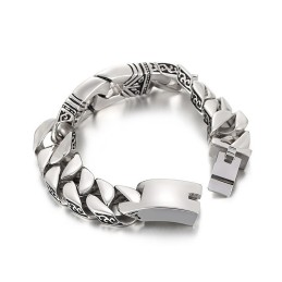 Retro Chic Windpatroon Portret Gietpatroon Rand Titanium Armband Voor Heren