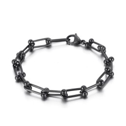 Titanium Hoefijzergesp Armband Voor Heren En Dames Met U-Vormige Gesp