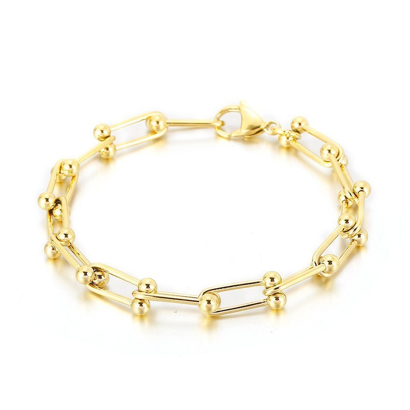 Titanium Hoefijzergesp Armband Voor Heren En Dames Met U-Vormige Gesp Titanium Hoefijzergesp Armband Voor Heren En Dames Met U-Vormige Gesp