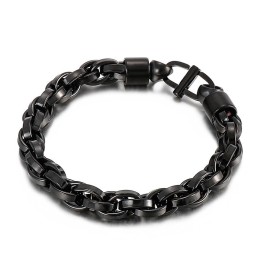 Heren Ovale Gedraaide Ketting Dag Letter Sluiting Titanium Armband