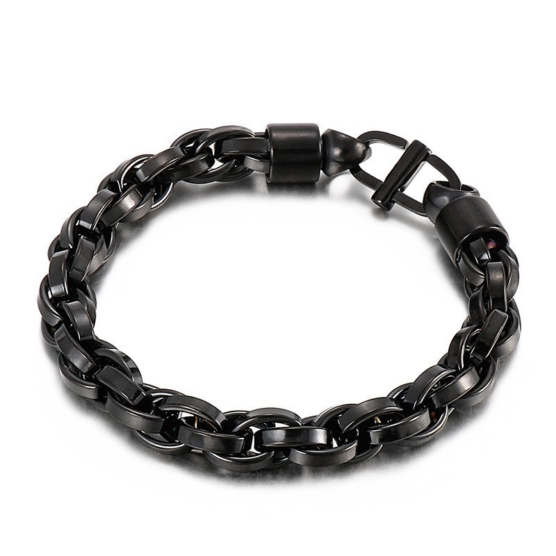 Heren Ovale Gedraaide Ketting Dag Letter Sluiting Titanium Armband Heren Ovale Gedraaide Ketting Dag Letter Sluiting Titanium Armband