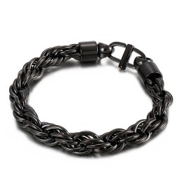 Heren Ovale Gedraaide Ketting Met Daggesp Titanium Armband