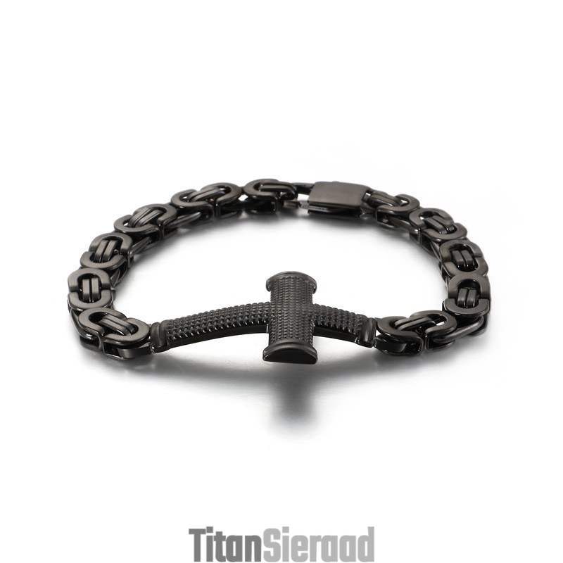 Populaire Mode Street Cross Back To The Chain Titanium Herenarmband Populaire Mode Street Cross Back To The Chain Titanium Herenarmband