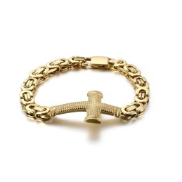 Populaire Mode Street Cross Back Chain Titanium Herenarmband
