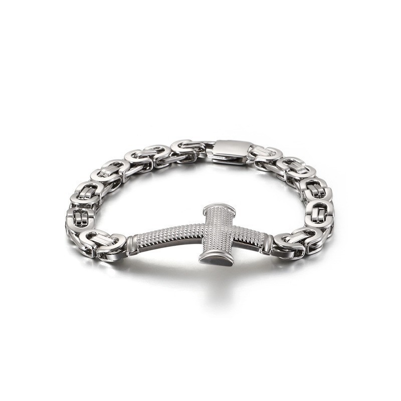 Populaire Mode Street Cross Back Chain Titanium Armband Voor Mannen Populaire Mode Street Cross Back Chain Titanium Armband Voor Mannen
