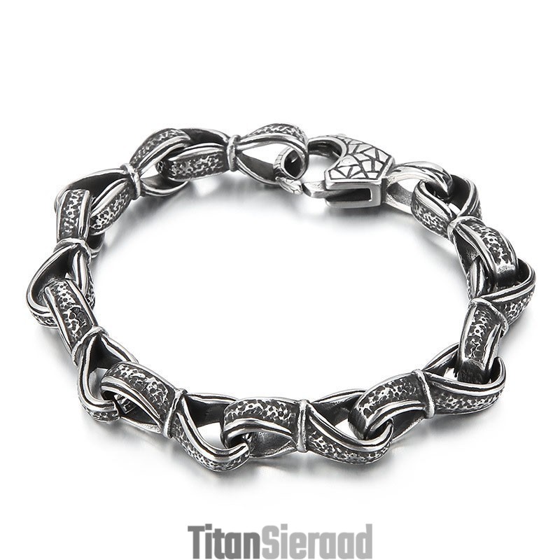 Populaire Retro Nieuwe Aanbieding Zwarte Hand Trekkend Patroon Titanium Heren Armband Populaire Retro Nieuwe Aanbieding Zwarte Hand Trekkend Patroon Titanium Heren Armband