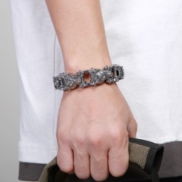 Animal Series Tide Hand Sieraden Fashion Rock Hip-Hop Street Wolf Head Biker Titanium Heren Armband