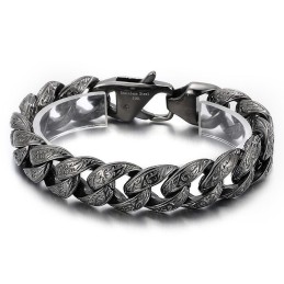 Vintage Coole Titanium Armband Met Geweermetaalpatroon Voor Heren