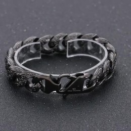 Vintage Coole Titanium Armband Met Geweermetaalpatroon Voor Heren