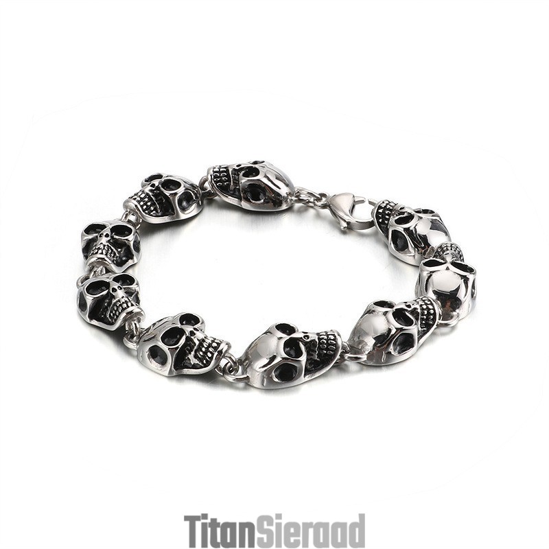Overdreven Coole Schedel Titanium Armband Voor Mannen Overdreven Coole Schedel Titanium Armband Voor Mannen