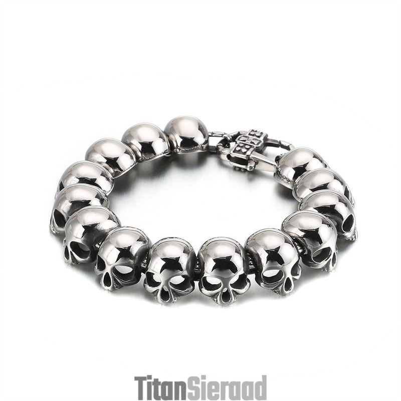 Coole Schedel Titanium Armband Voor Heren Coole Schedel Titanium Armband Voor Heren