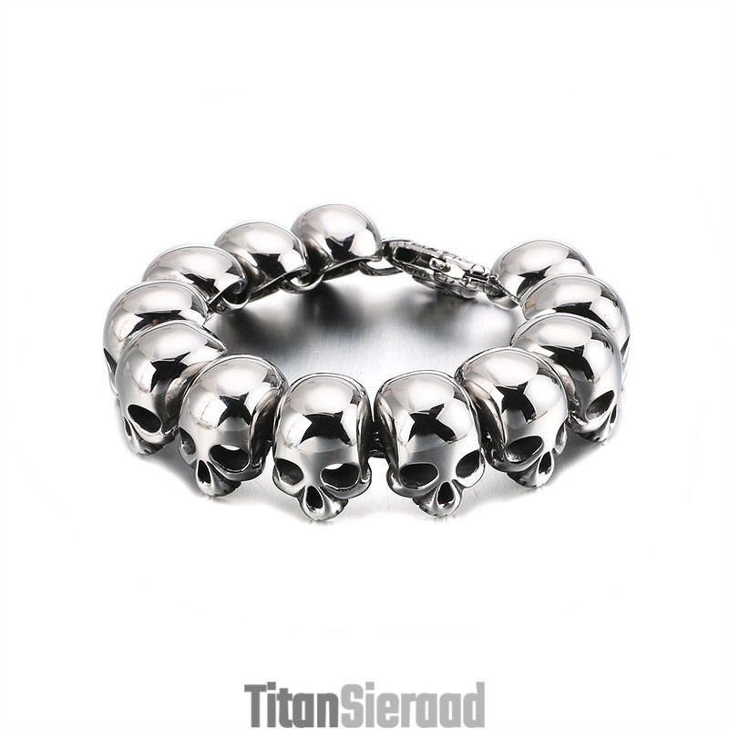 Coole Schedel Titanium Armband Voor Heren