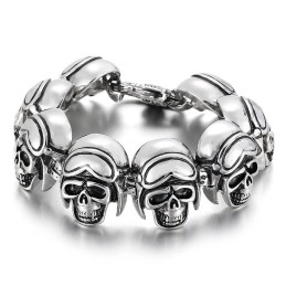 Vintage Cool Rock Skull Titanium Armband Voor Heren