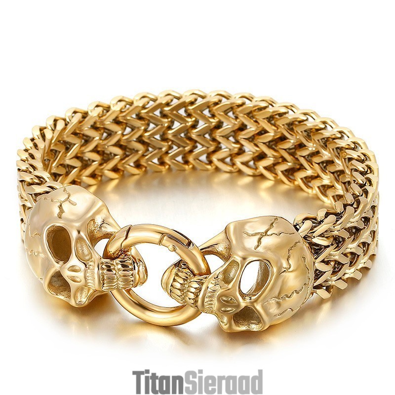 Chic Style Hipster Titanium Schedel Armband Chic Style Hipster Titanium Schedel Armband