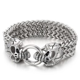 Chique Trendy Titanium Schedelarmband Te Koop
