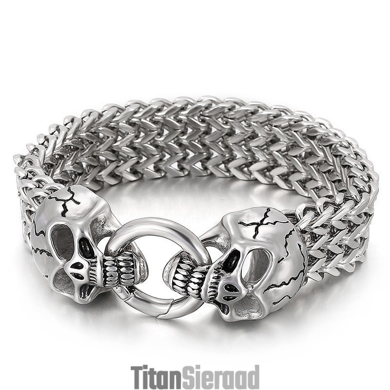 Chique Trendy Titanium Schedelarmband Te Koop Chique Trendy Titanium Schedelarmband Te Koop