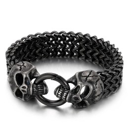 Chique Trendy Titanium Schedelarmband Te Koop