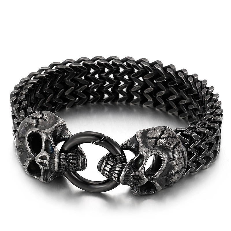 Chique Trendy Titanium Schedelarmband Te Koop Chique Trendy Titanium Schedelarmband Te Koop