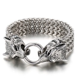 Chique Trendy Titanium Wolvenkop Armband