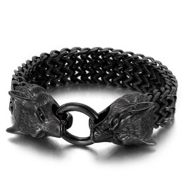 Chique Trendy Titanium Wolvenkop Armband