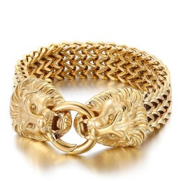 Chique Trendy Titanium Leeuwenkop Armband