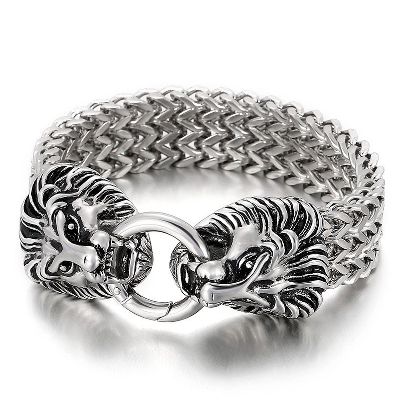 Chique Trendy Titanium Leeuwenkop Armband Chique Trendy Titanium Leeuwenkop Armband