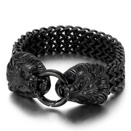 Chique Trendy Titanium Leeuwenkop Armband