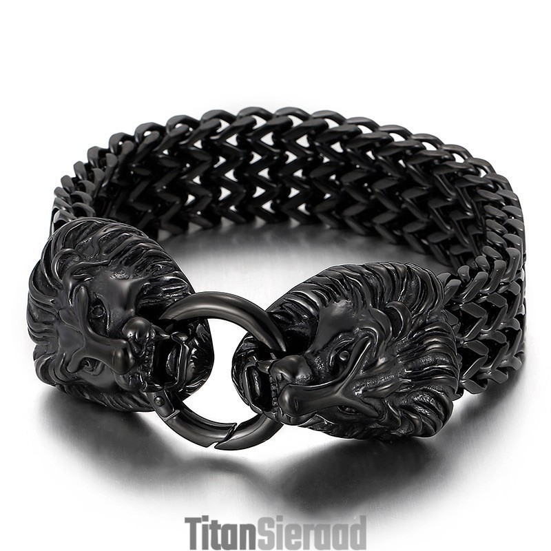 Chique Trendy Titanium Leeuwenkop Armband Chique Trendy Titanium Leeuwenkop Armband