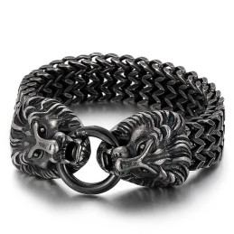 Chique Trendy Titanium Leeuwenkop Armband