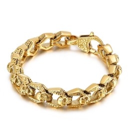 Mode Retro Wind Titanium Schedel Sieraden Hip Hop Rock Heren Armband