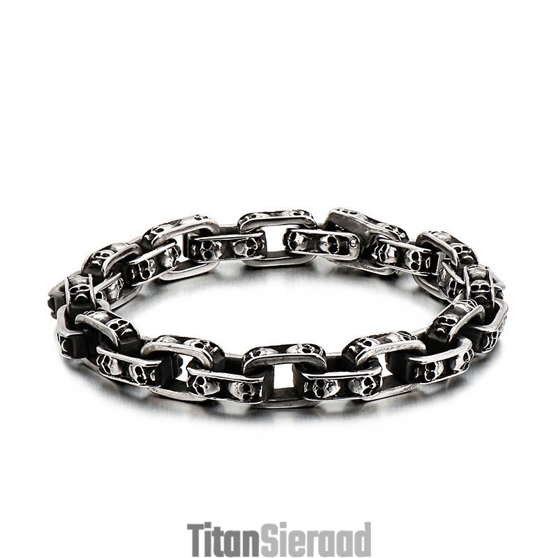 Titanium Schedel Armband Chique Biker Spook Armband Titanium Sieraden Titanium Schedel Armband Chique Biker Spook Armband Titanium Sieraden