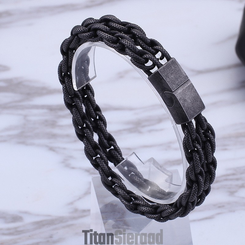 Heren Titanium Type Heren Zwarte Dag Titanium Armband