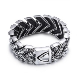 Grote Schedel Titanium Armband Mode Chic