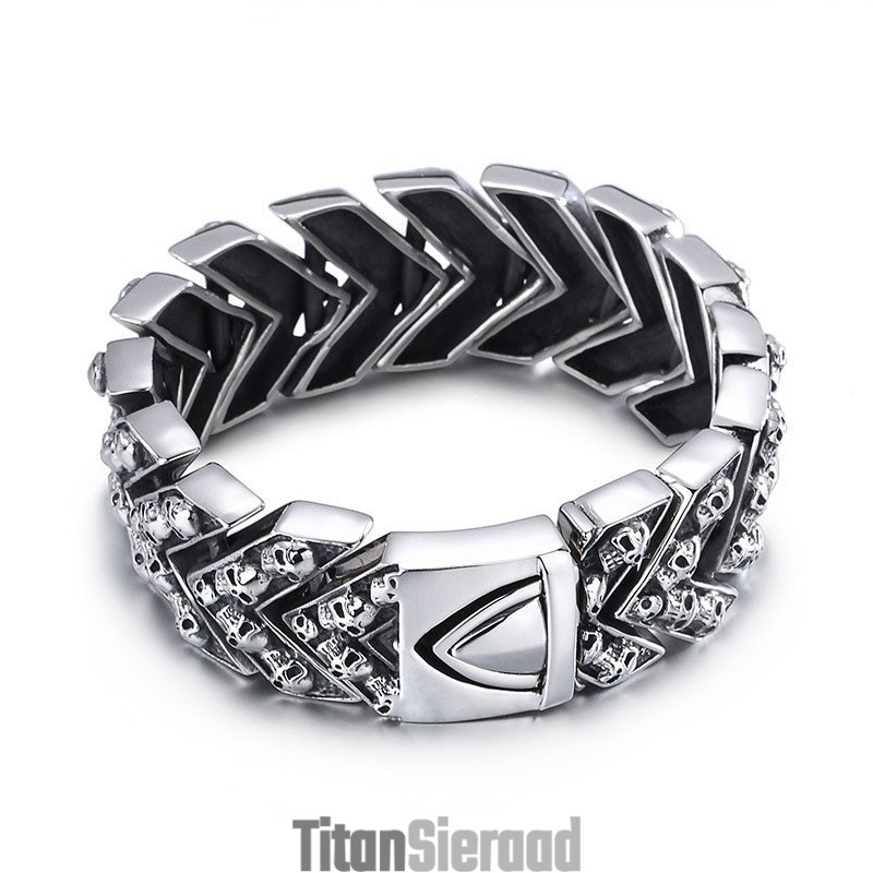 Grote Schedel Titanium Armband Mode Chic Grote Schedel Titanium Armband Mode Chic