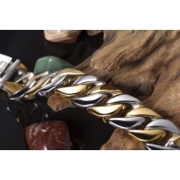Titanium Heren Vergulde Brede Armband