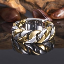 Titanium Heren Vergulde Brede Armband