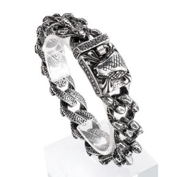 Vintage Slangenkop Titanium Armband Voor Heren