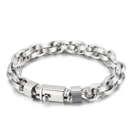 Mode Vacuüm Plating Drukknoop Dubbele Ring O Armband Voor Mannen