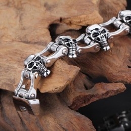 Chique Stijl Schedel Titanium Heren Biker Armband