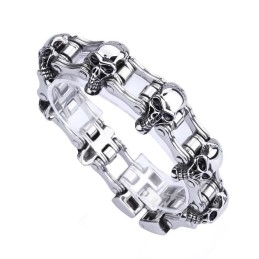 Chique Stijl Schedel Titanium Heren Biker Armband