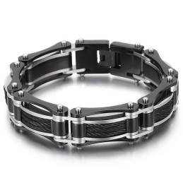 Eenvoudige Sfeer Mode Stalen Draad Hennep Touw Fiets Titanium Armband Voor Mannen