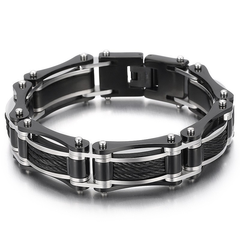 Eenvoudige Sfeer Mode Stalen Draad Hennep Touw Fiets Titanium Armband Voor Mannen