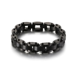 Combinatie Van Zware Textuur Heren Titanium Armband