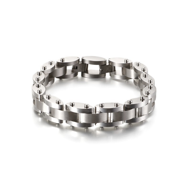 Combinatie Van Zware Textuur Heren Titanium Armband