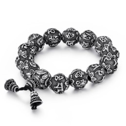 Titanium Mode Sieraden Voor Heren Zes Woorden Van Waarheid Boeddha Kralen Armband Titanium Armband