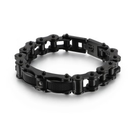 Rock Biker Chain Titanium Herenarmband Met Diamant